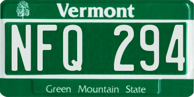 VT license plate NFQ294