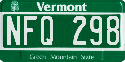 VT license plate NFQ298