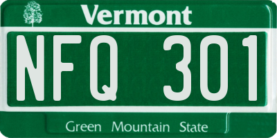 VT license plate NFQ301