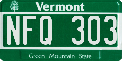 VT license plate NFQ303