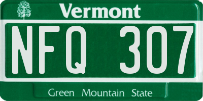 VT license plate NFQ307