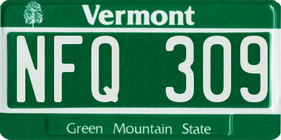 VT license plate NFQ309