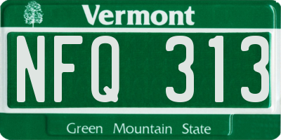 VT license plate NFQ313