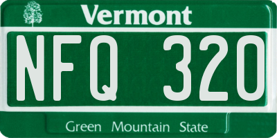 VT license plate NFQ320