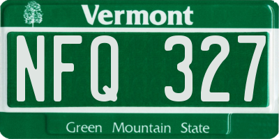 VT license plate NFQ327