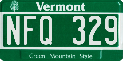 VT license plate NFQ329