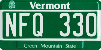 VT license plate NFQ330