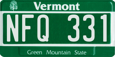 VT license plate NFQ331