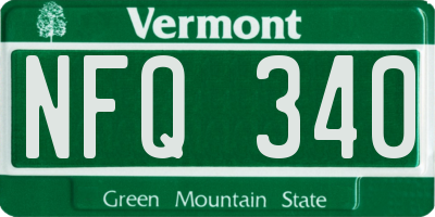 VT license plate NFQ340