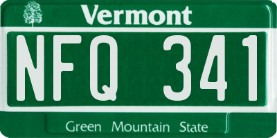 VT license plate NFQ341