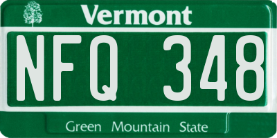 VT license plate NFQ348