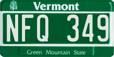 VT license plate NFQ349