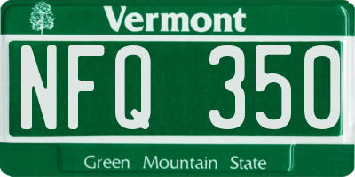 VT license plate NFQ350