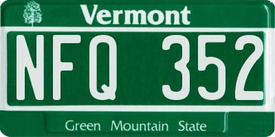 VT license plate NFQ352