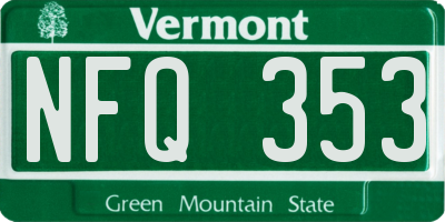 VT license plate NFQ353