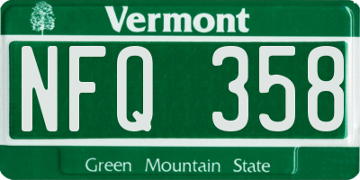 VT license plate NFQ358
