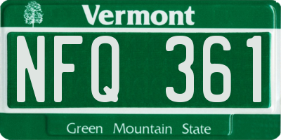 VT license plate NFQ361