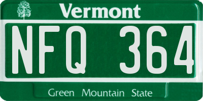 VT license plate NFQ364