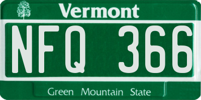 VT license plate NFQ366