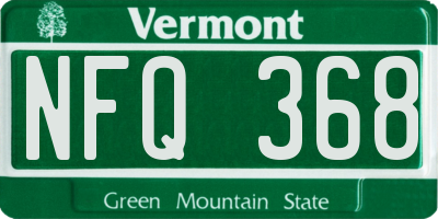 VT license plate NFQ368