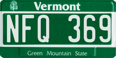 VT license plate NFQ369