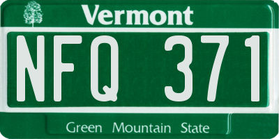 VT license plate NFQ371