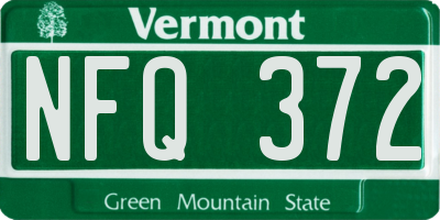 VT license plate NFQ372