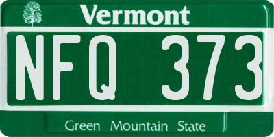 VT license plate NFQ373