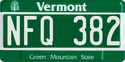 VT license plate NFQ382