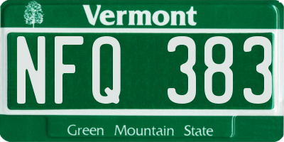 VT license plate NFQ383