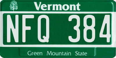 VT license plate NFQ384