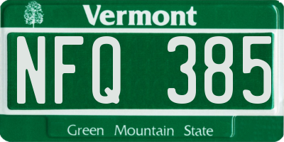 VT license plate NFQ385