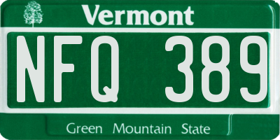VT license plate NFQ389