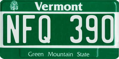 VT license plate NFQ390