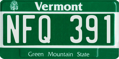 VT license plate NFQ391