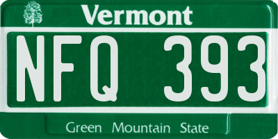 VT license plate NFQ393