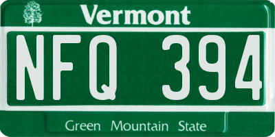 VT license plate NFQ394
