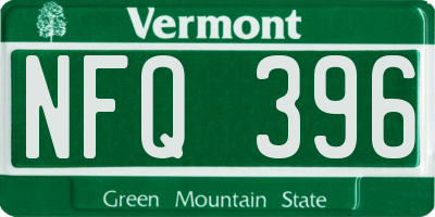 VT license plate NFQ396