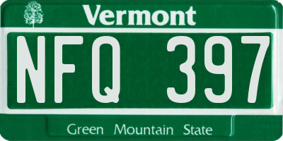 VT license plate NFQ397