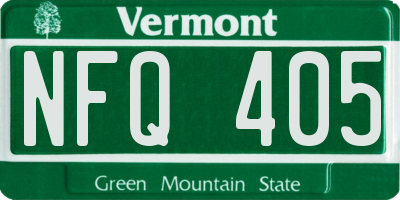 VT license plate NFQ405