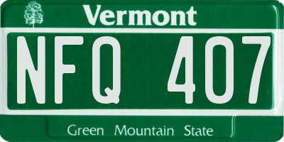 VT license plate NFQ407
