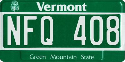 VT license plate NFQ408