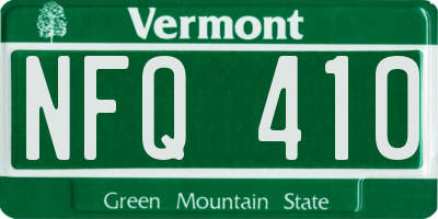 VT license plate NFQ410