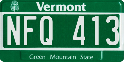 VT license plate NFQ413