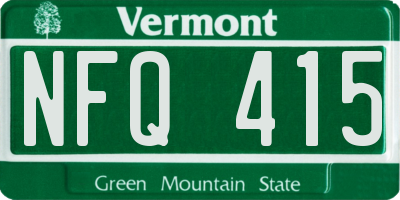 VT license plate NFQ415