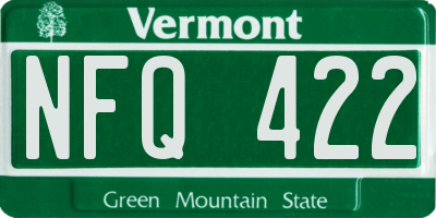 VT license plate NFQ422