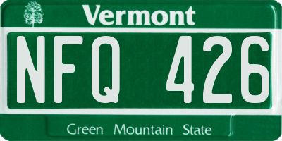 VT license plate NFQ426
