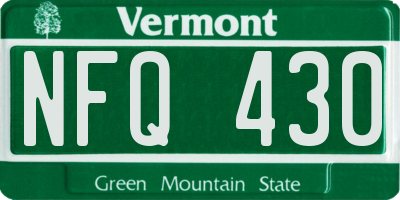 VT license plate NFQ430