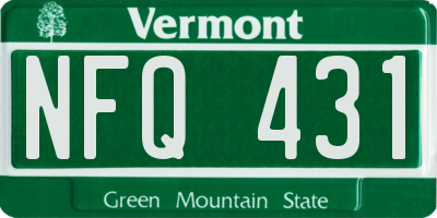 VT license plate NFQ431