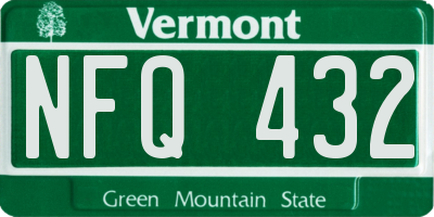 VT license plate NFQ432